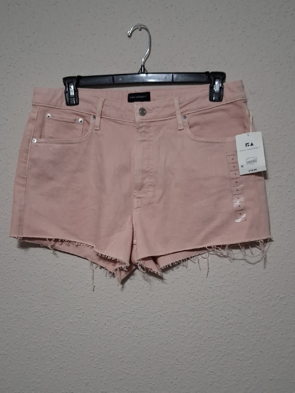 Rae Krummer Pink Frayed Hem Denim Shorts